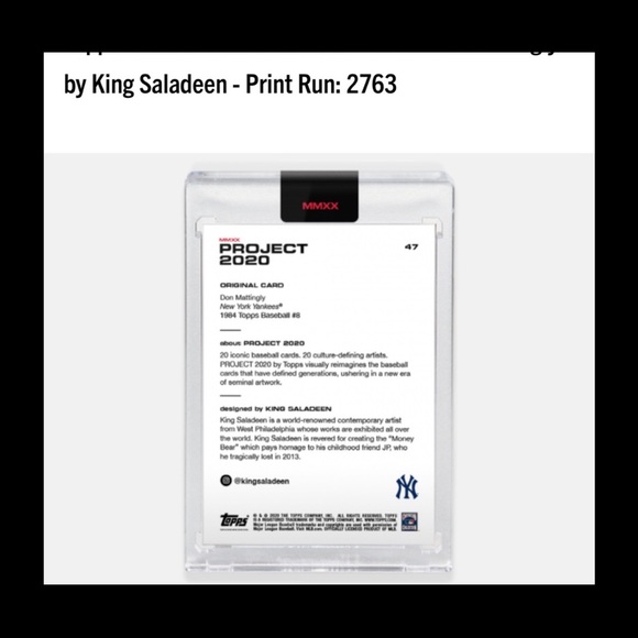 Topps PROJECT 2020 Card - 1984 Don Mattingly - Picture 3 of 8